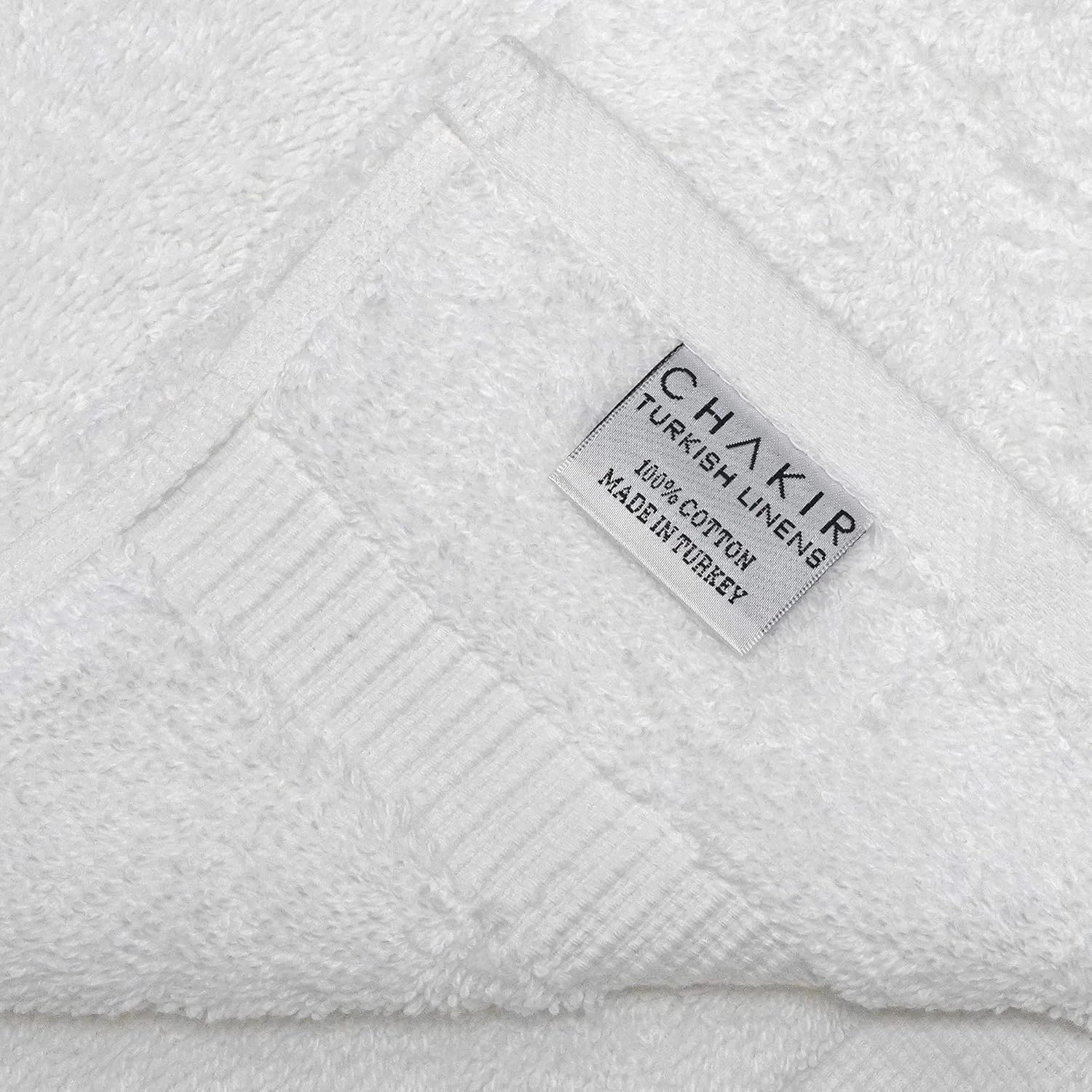 Chakir Turkish Linens Premium Cotton Absorbent Turkish Towels (8-Piece Towel Set, White)