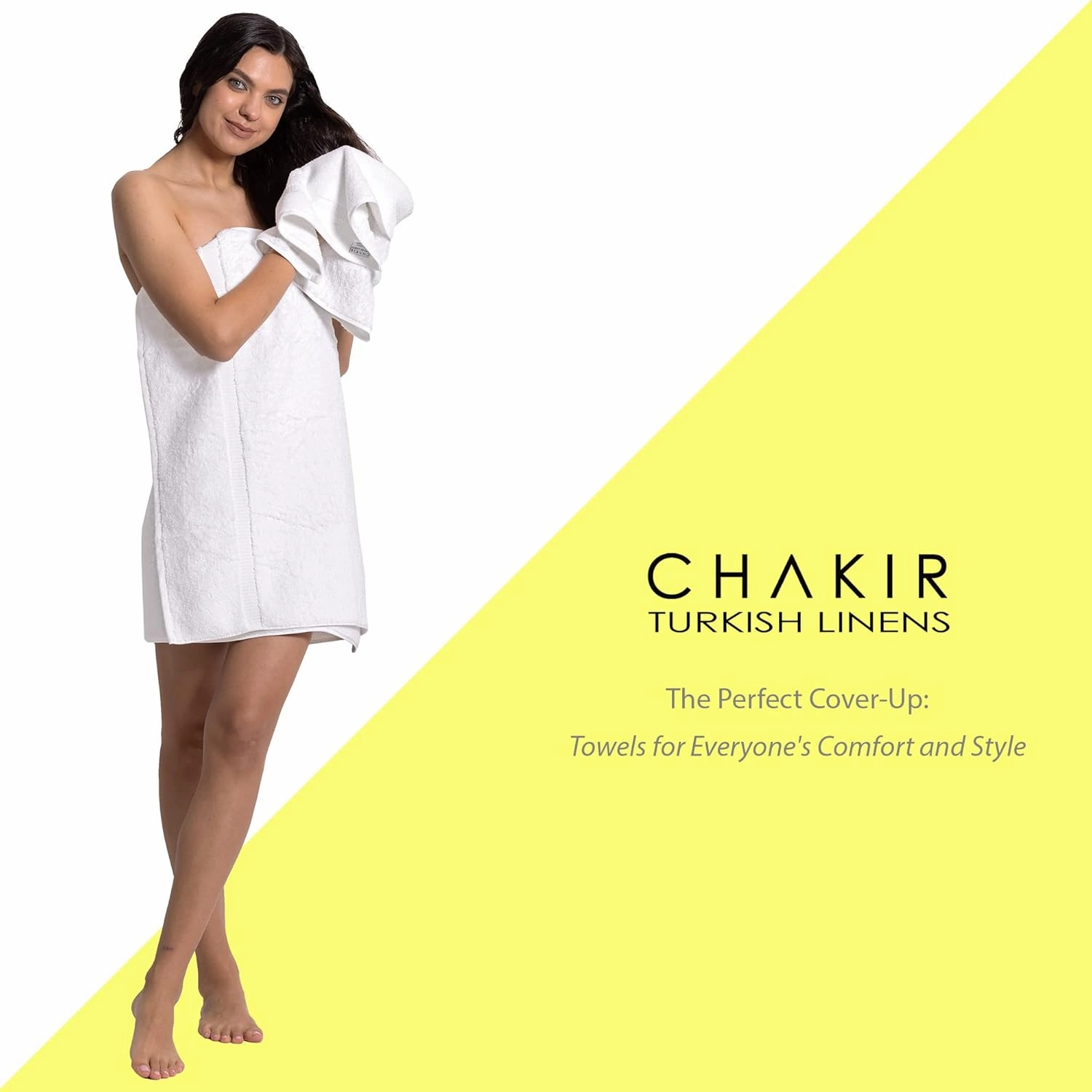 Chakir Turkish Linens Premium Cotton Absorbent Turkish Towels (8-Piece Towel Set, White)