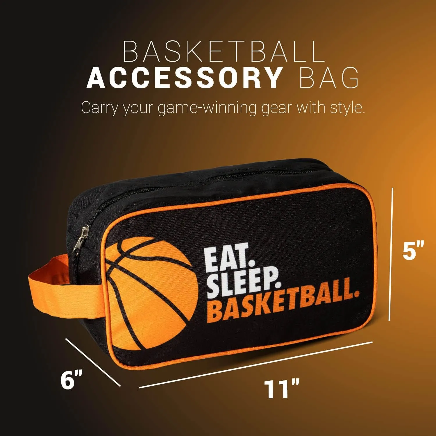 ChalkTalkSPORTS Basketball Accessory Bag | Travel Bag Dopp Kit | Eat Sleep Basketball