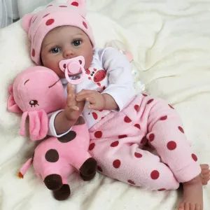 CHAREX Reborn Baby Dolls - 22 inches Realistic Newborn Soft Vinyl Baby Dolls Toy for Kids Age 3 