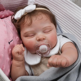 CHAREX Lifelike Reborn Baby Dolls - 22 Inch Sleeping Realistic Newborn Baby Girl with Soft Weighted Cloth Body, Real Life Baby Doll Peaches with Realistic Veins, Doll Gift Set for Kids Age 3 