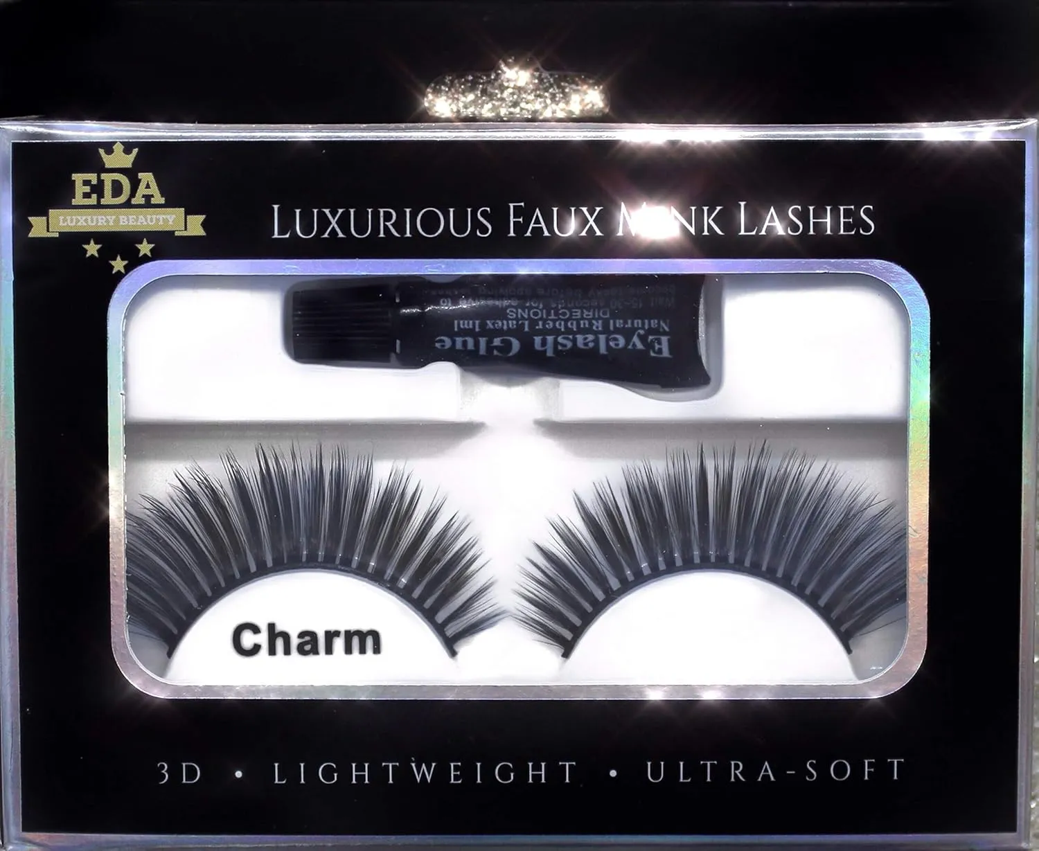 CHARM 3D Faux Mink False Lashes | Full Dramatic Volume | Extra Long Length | Eyelash Extensions | Intense Spiky Winged Cat Eye Effect | Vegan & Cruelty-Free | Fake Eyelashes