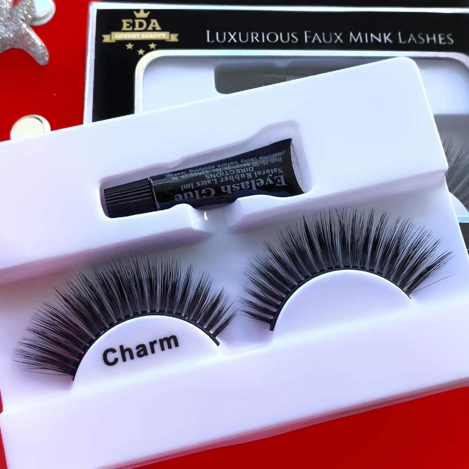 CHARM 3D Faux Mink False Lashes | Full Dramatic Volume | Extra Long Length | Eyelash Extensions | Intense Spiky Winged Cat Eye Effect | Vegan & Cruelty-Free | Fake Eyelashes
