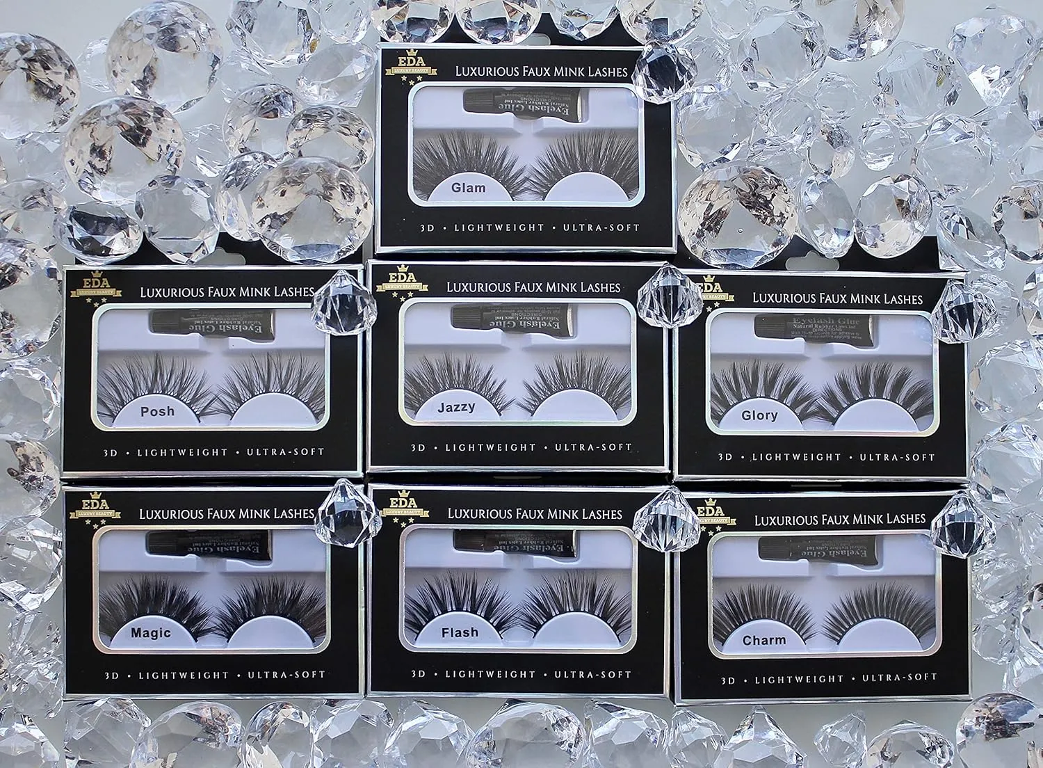 CHARM 3D Faux Mink False Lashes | Full Dramatic Volume | Extra Long Length | Eyelash Extensions | Intense Spiky Winged Cat Eye Effect | Vegan & Cruelty-Free | Fake Eyelashes