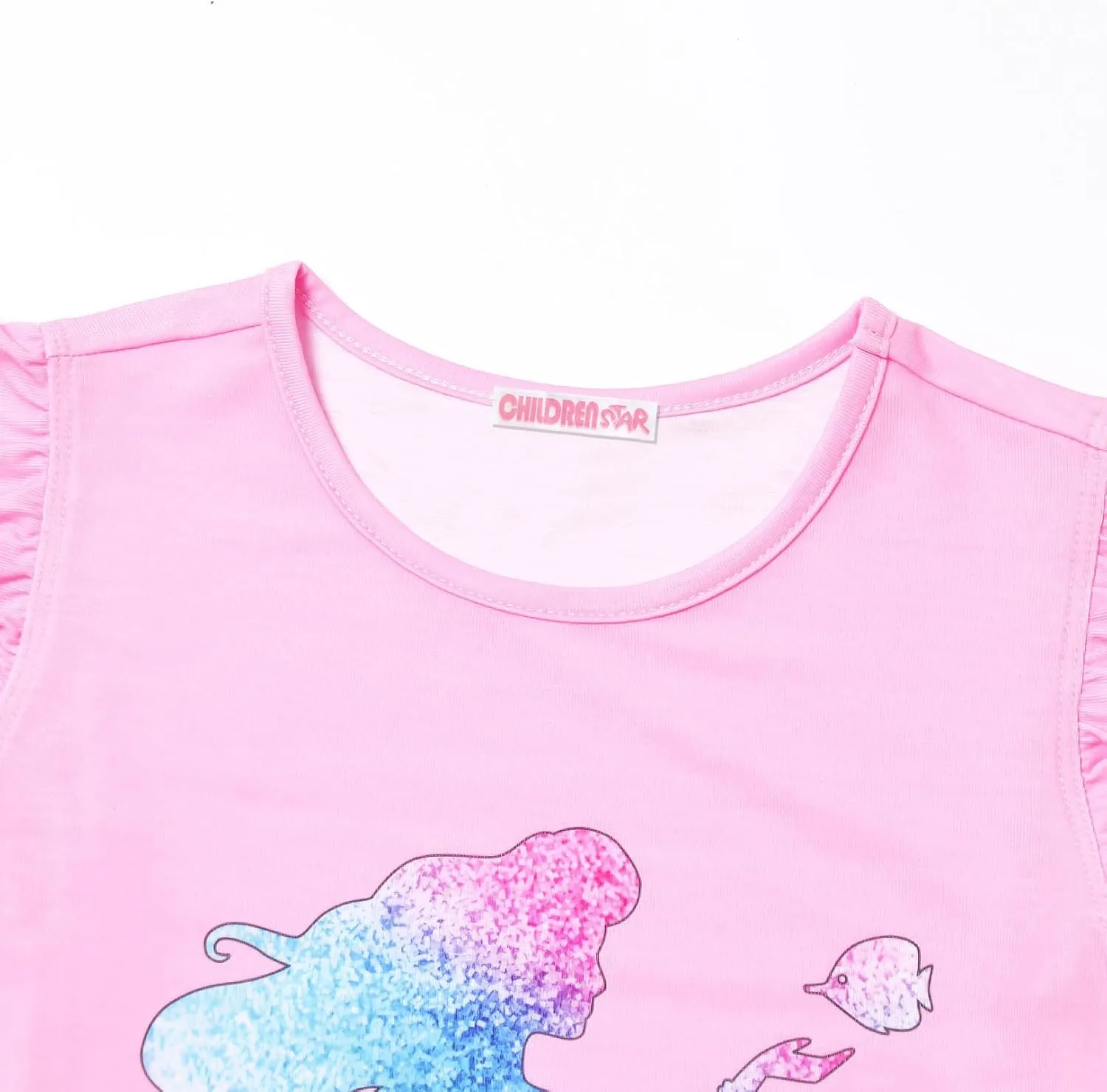CHILDRENSTAR Matching Girls&Doll Pajama Sets Summer Pjs Flutter Sleeve Sleepwear