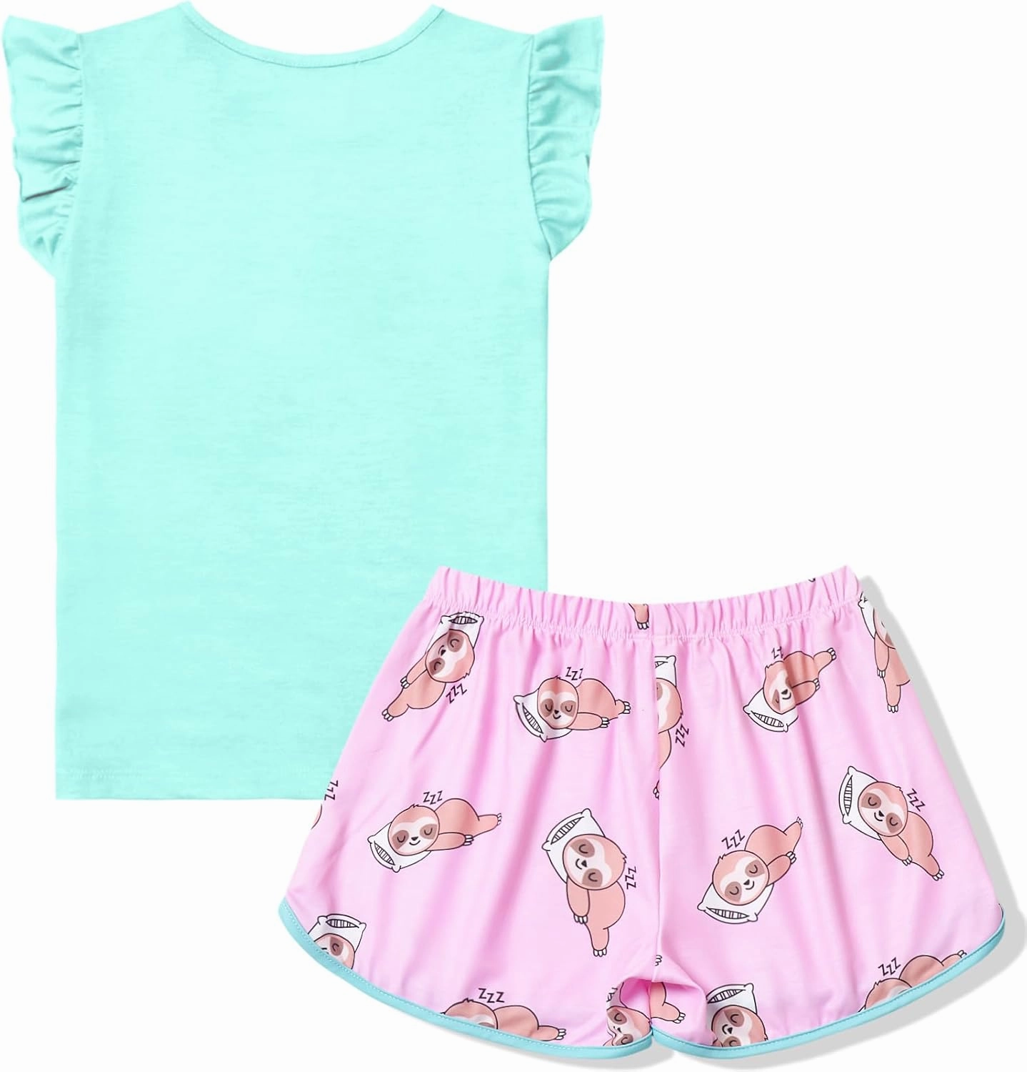 CHILDRENSTAR Matching Girls&Doll Pajama Sets Summer Pjs Flutter Sleeve Sleepwear