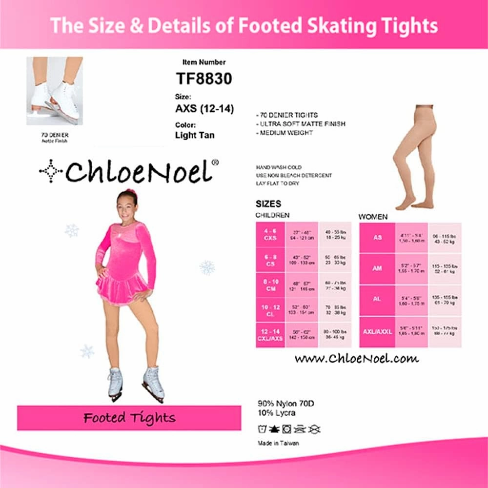 ChloeNoel Figure Skating Footed Tights TF8830