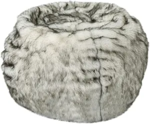 Christopher Knight Home Glendon Modern 3 Foot Faux Fur Bean Bag Cover (Only Skin), White and Gray, Medium