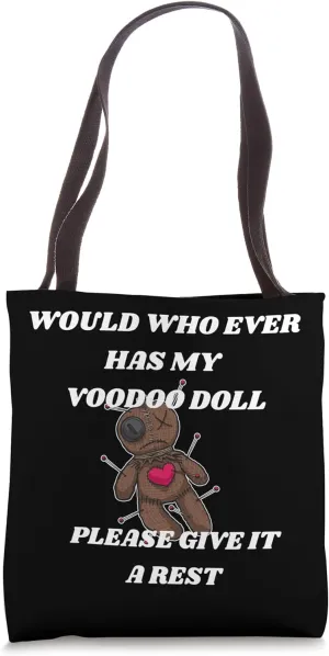Chronic Pain Gifts, Voodoo Doll Everything Hurts. Gothic Tote Bag