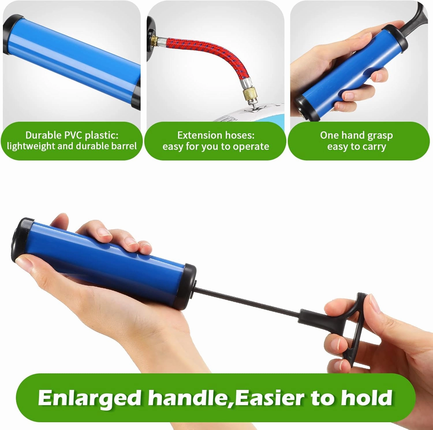 Chumia 8 Sets Ball Pumps Air Pump Bulk for Balls with Needle, Nozzle, Extension Hose Sports Ball Tool for Soccer Basketball Football Volleyball