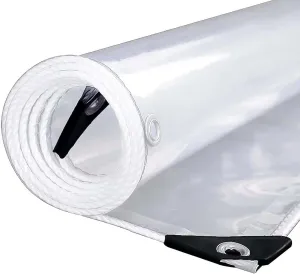 Clear Transparent PVC Heavy Duty Tarps 1.6x3.3ft, Outdoor Waterproof Clear Tarp with Grommets, Clear Tarps Windproof, Rainproof, for Greenhouse, Patio, Porches