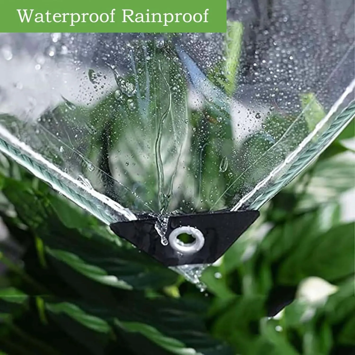 Clear Transparent PVC Heavy Duty Tarps 1.6x3.3ft, Outdoor Waterproof Clear Tarp with Grommets, Clear Tarps Windproof, Rainproof, for Greenhouse, Patio, Porches