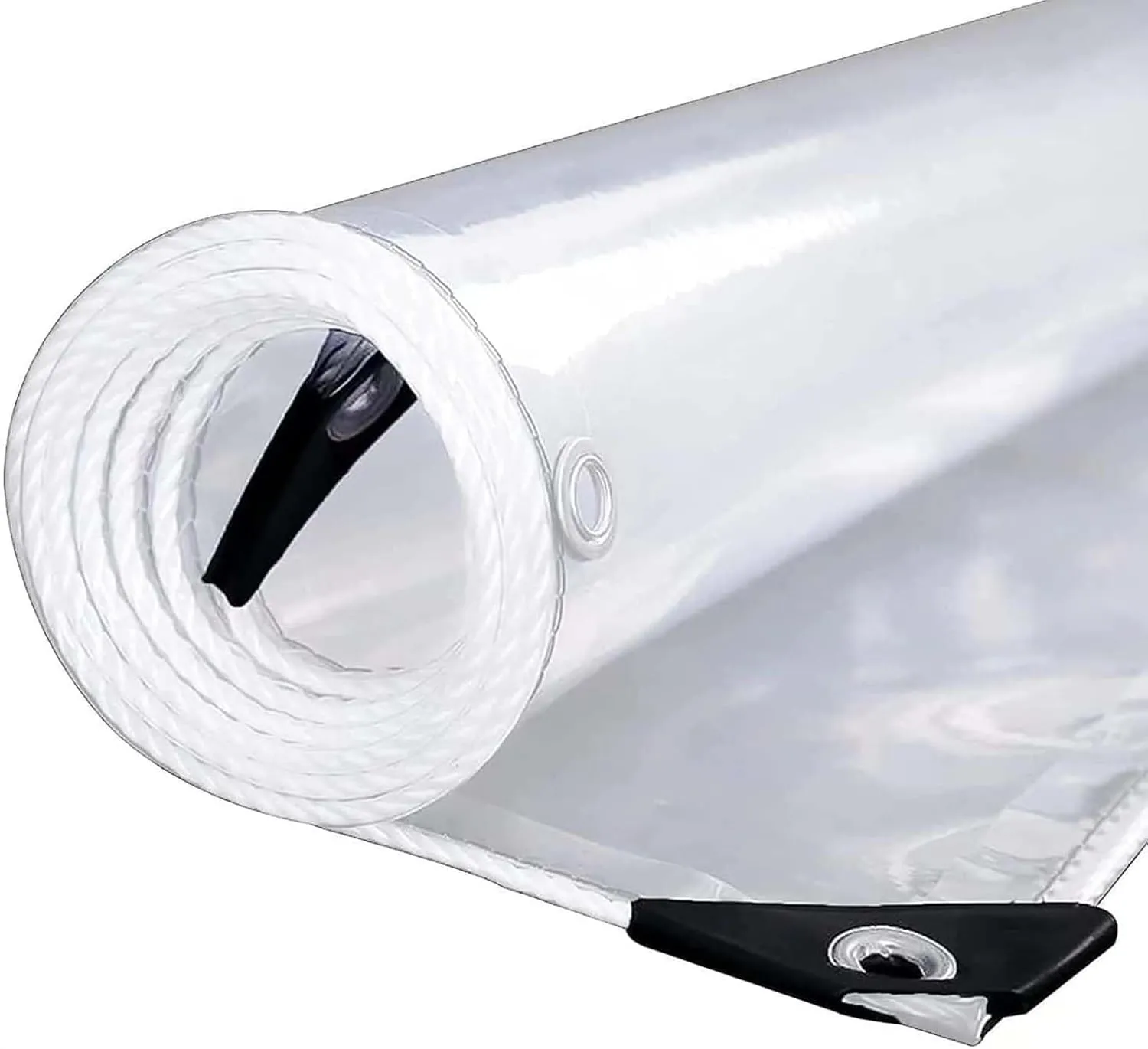 Clear Transparent PVC Heavy Duty Tarps 1.6x3.3ft, Outdoor Waterproof Clear Tarp with Grommets, Clear Tarps Windproof, Rainproof, for Greenhouse, Patio, Porches
