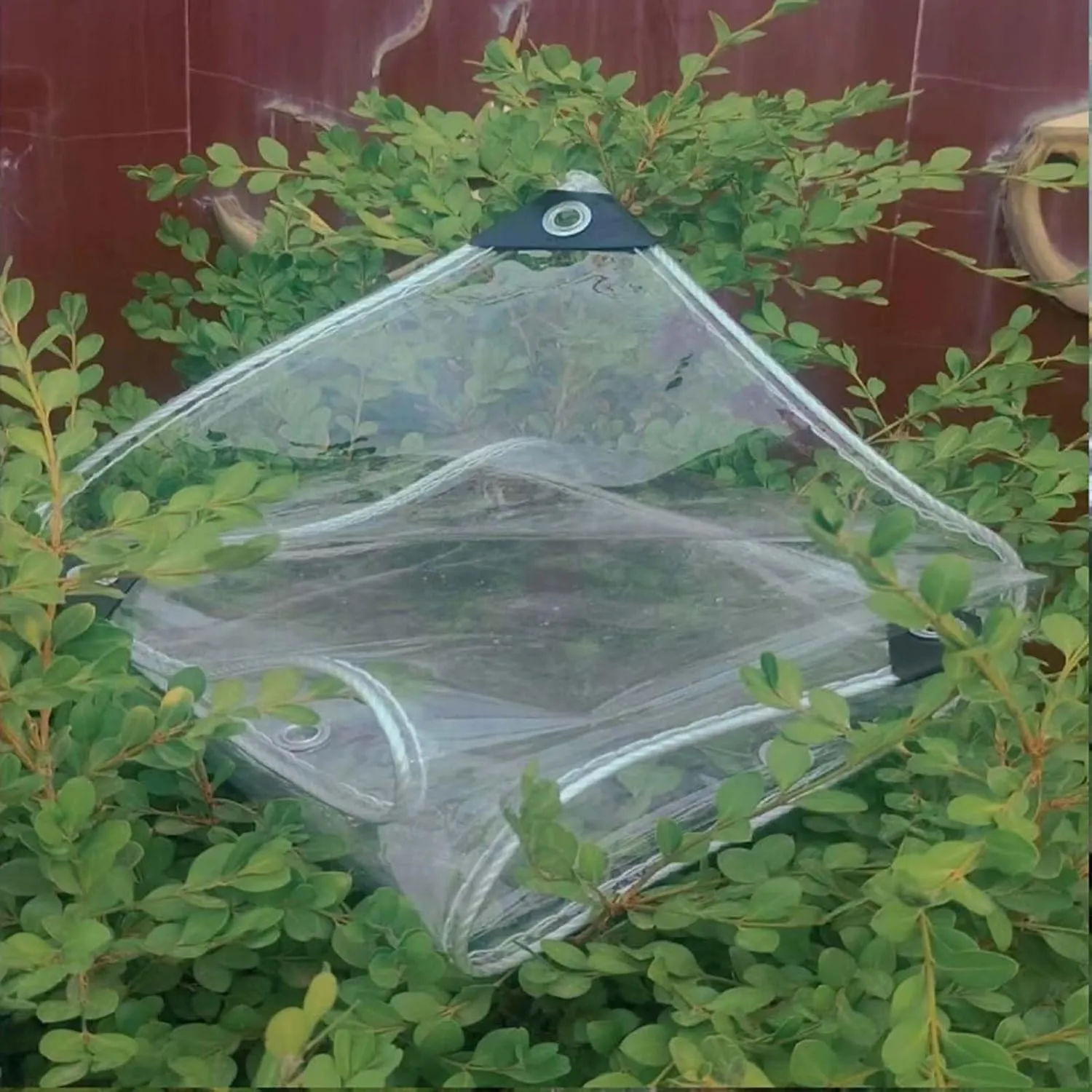 Clear Transparent PVC Heavy Duty Tarps 1.6x3.3ft, Outdoor Waterproof Clear Tarp with Grommets, Clear Tarps Windproof, Rainproof, for Greenhouse, Patio, Porches