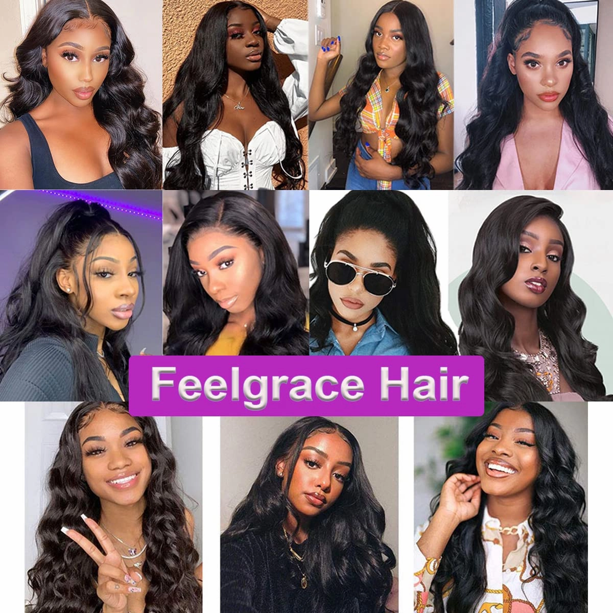 Clip in Human Hair Extensions 100% Unprocessed Brazilian Virgin Hair Double Weft Long 8 Pieces/Lot 125g with 16 Clips (16 Inch, Body Wave)