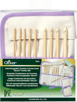 Clover Interchangeable Tunisian Crochet Hook "Takumi" Combo Set
