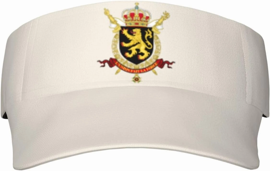 Coat of arms of Belgium Adult Sun Visor Cap - UV Protection, Breathable, Adjustable, Sports & Outdoor Hat Black