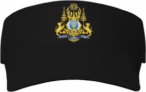 Coat of Arms of Cambodian Adult Sun Visor Cap - UV Protection, Breathable, Adjustable, Sports & Outdoor Hat Black