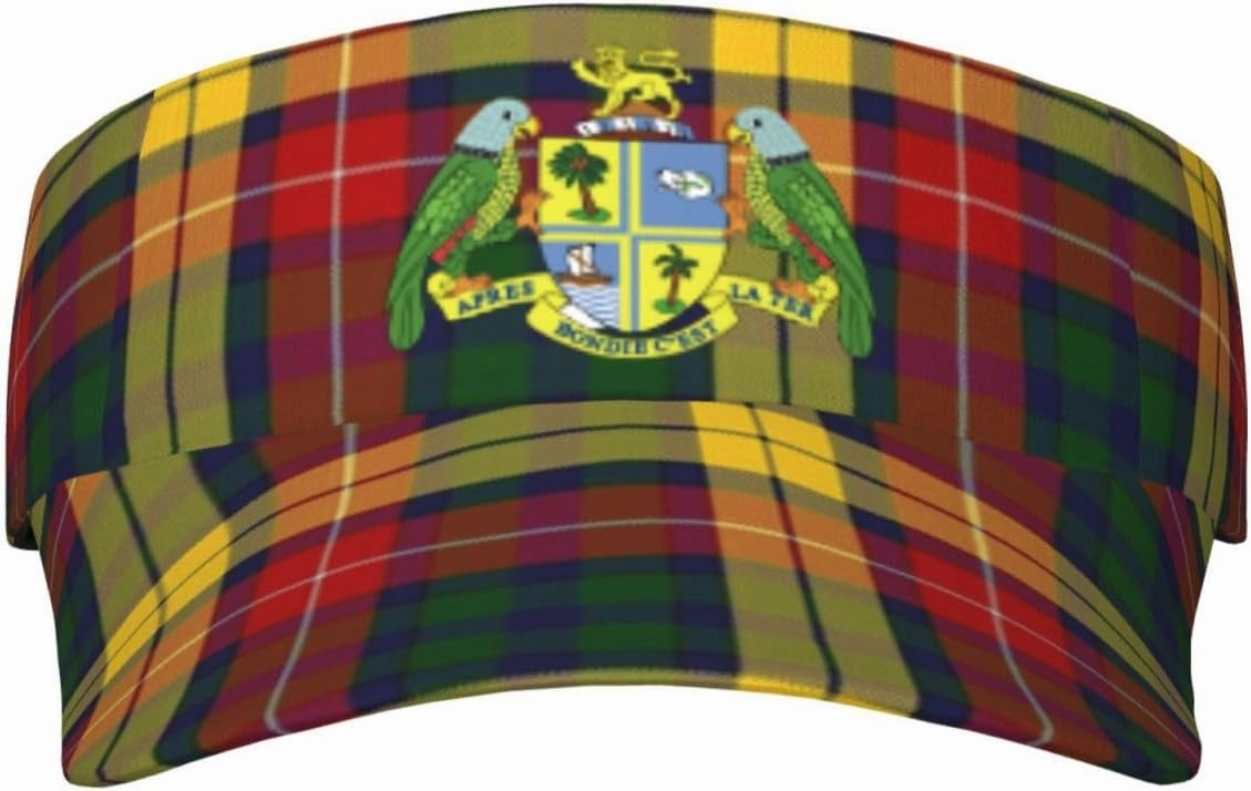Coat of Arms of Dominica Adult Sun Visor Cap - UV Protection, Breathable, Adjustable, Sports & Outdoor Hat Black