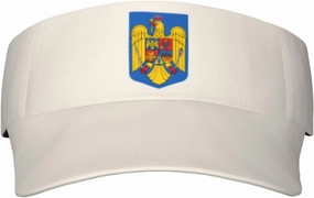 Coat of Arms of Romania Adult Sun Visor Cap - UV Protection, Breathable, Adjustable, Sports & Outdoor Hat Black