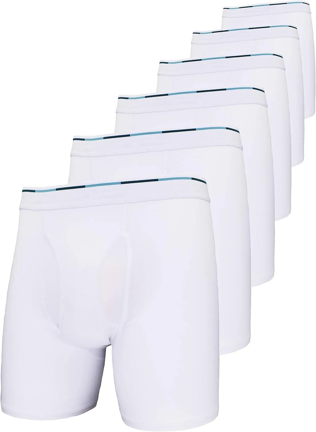 Comfneat Men's 6-Pack Boxer Briefs Soft Breathable Underwear S-XXL Open Fly