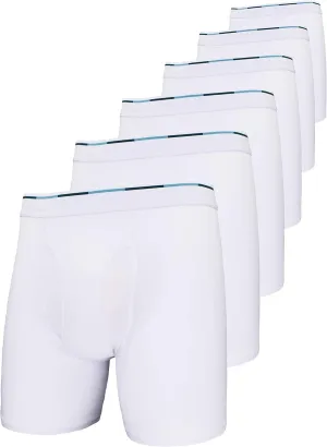 Comfneat Men's 6-Pack Boxer Briefs Soft Breathable Underwear S-XXL Open Fly