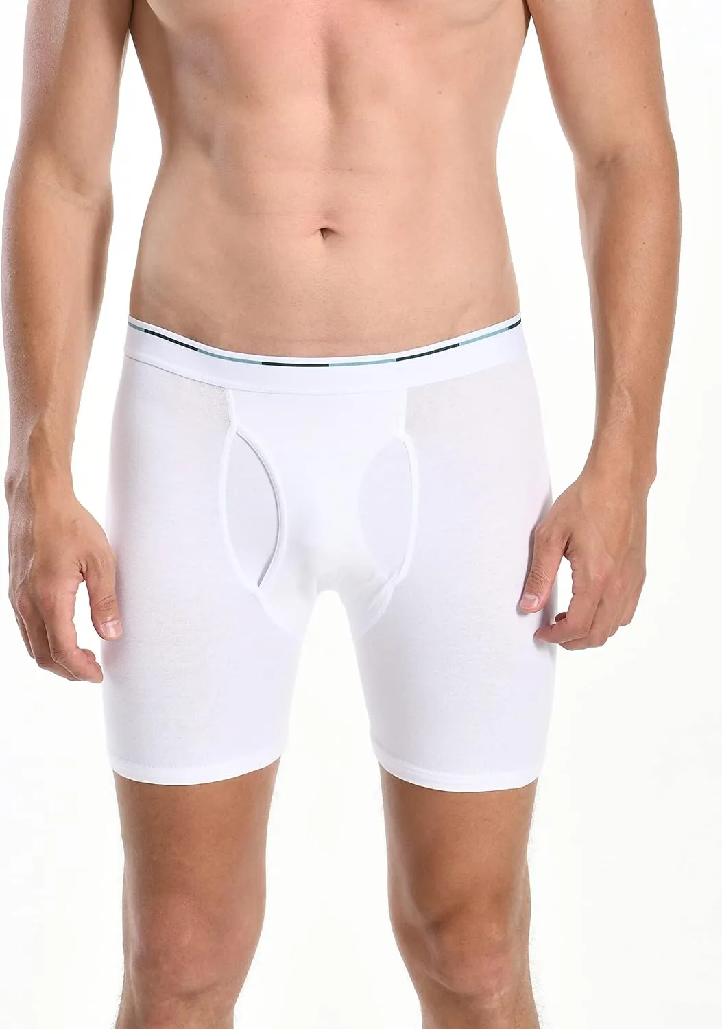 Comfneat Men's 6-Pack Boxer Briefs Soft Breathable Underwear S-XXL Open Fly