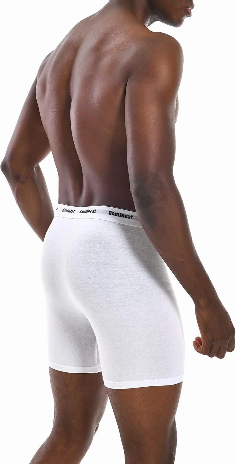 Comfneat Men's 6-Pack Boxer Briefs Soft Breathable Underwear S-XXL Open Fly