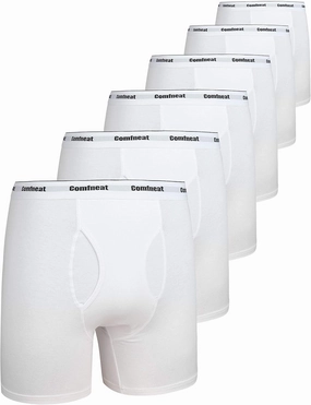 Comfneat Men's 6-Pack Boxer Briefs Soft Breathable Underwear S-XXL Open Fly
