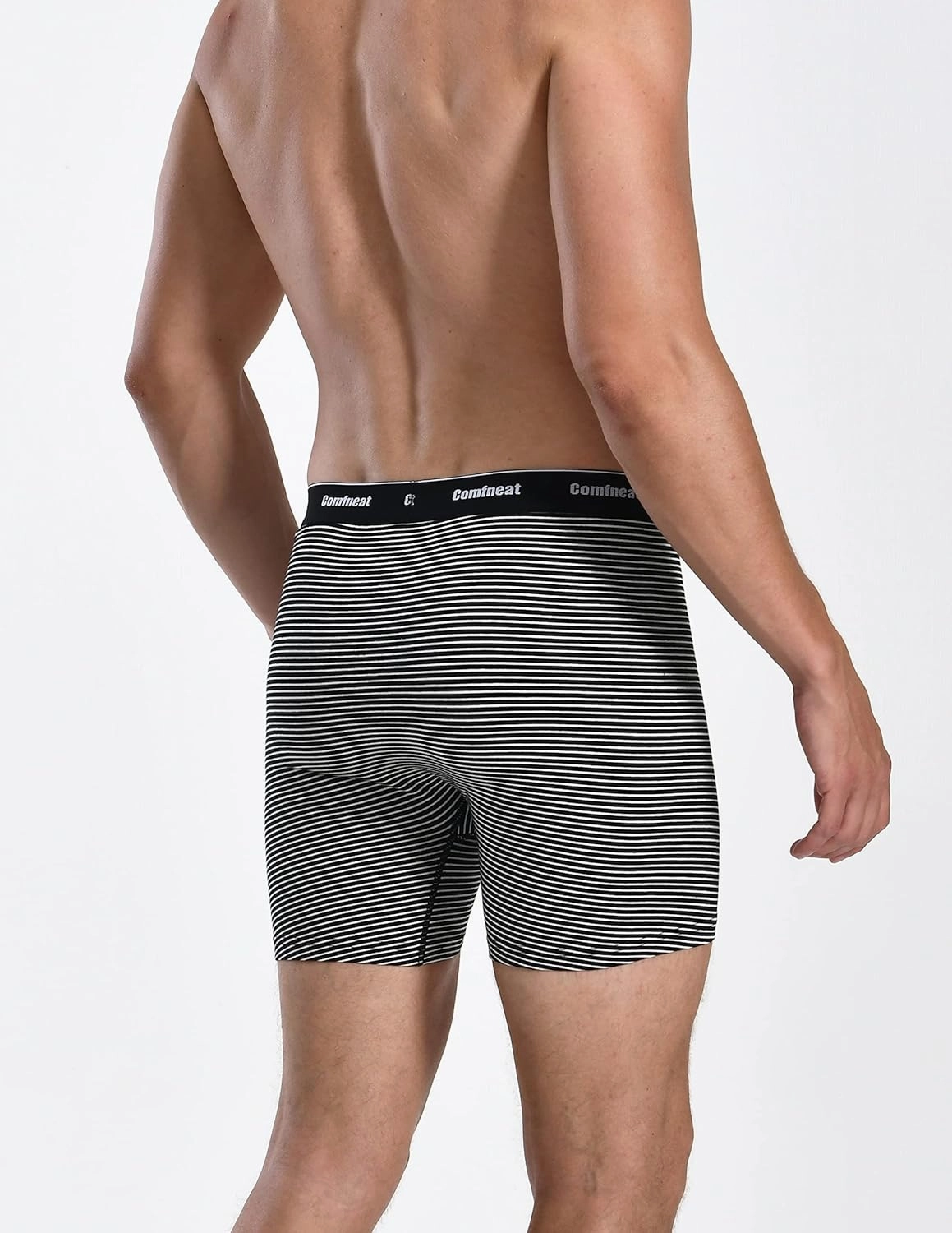 Comfneat Men's 6-Pack Boxer Briefs Soft Breathable Underwear S-XXL Open Fly