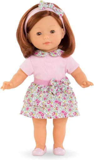 Corolle Ma Pia 14" Doll - with Pink Floral Outfit and Matching Headband, Soft-Body, Sleeping Eyes and Vanilla Scent, for Ages 4 Years and up