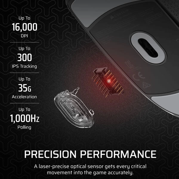 Corsair CH-930F000-AP M55 Lightweight Wired Optical Gaming Mouse - Black