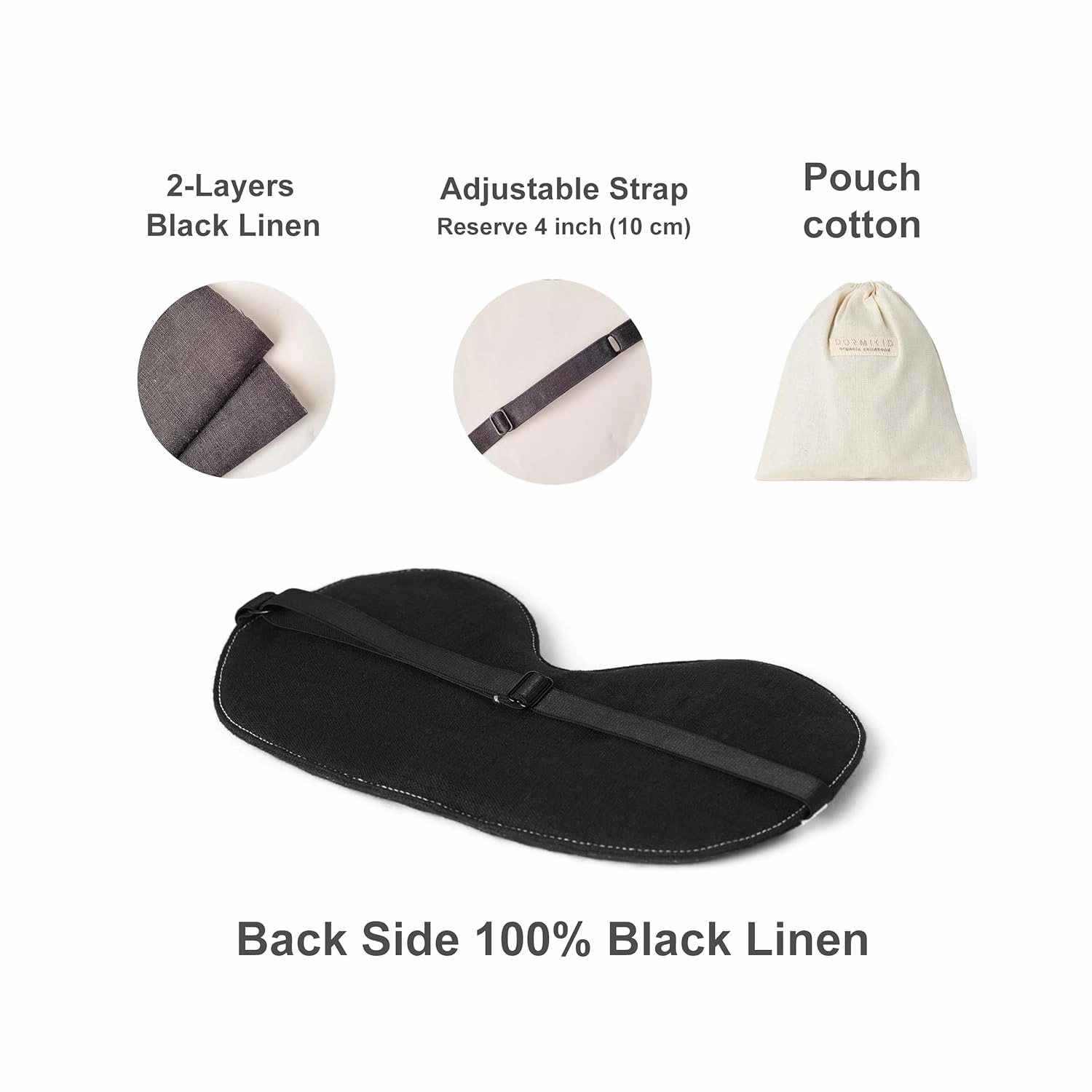 Cotton Eye Sleep Mask Oversized for sleeping • Organic Oeko-Tex Standard • Blackout Eye Shade cover with adjustable strap • Breathable Blindfold Travel Meditation Essentials • Gift ideas for Woman Man (Lilac waffle)