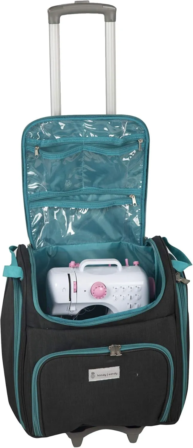 Crafter’s Tote Bag Organizer, Storage Bag for Craft Supply, and Scrapbooking Carrier w/Handle and Wheels