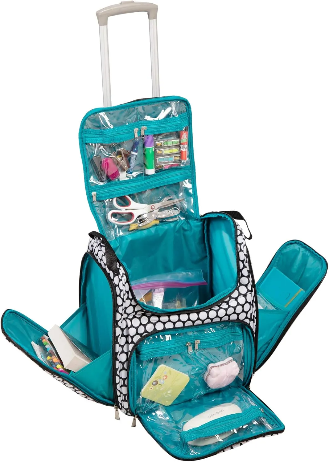 Crafter’s Tote Bag Organizer, Storage Bag for Craft Supply, and Scrapbooking Carrier w/Handle and Wheels