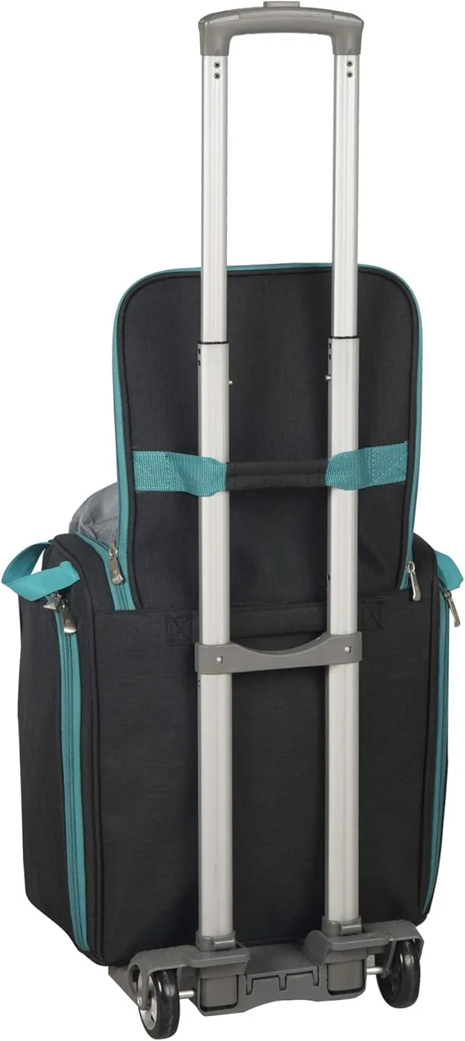 Crafter’s Tote Bag Organizer, Storage Bag for Craft Supply, and Scrapbooking Carrier w/Handle and Wheels