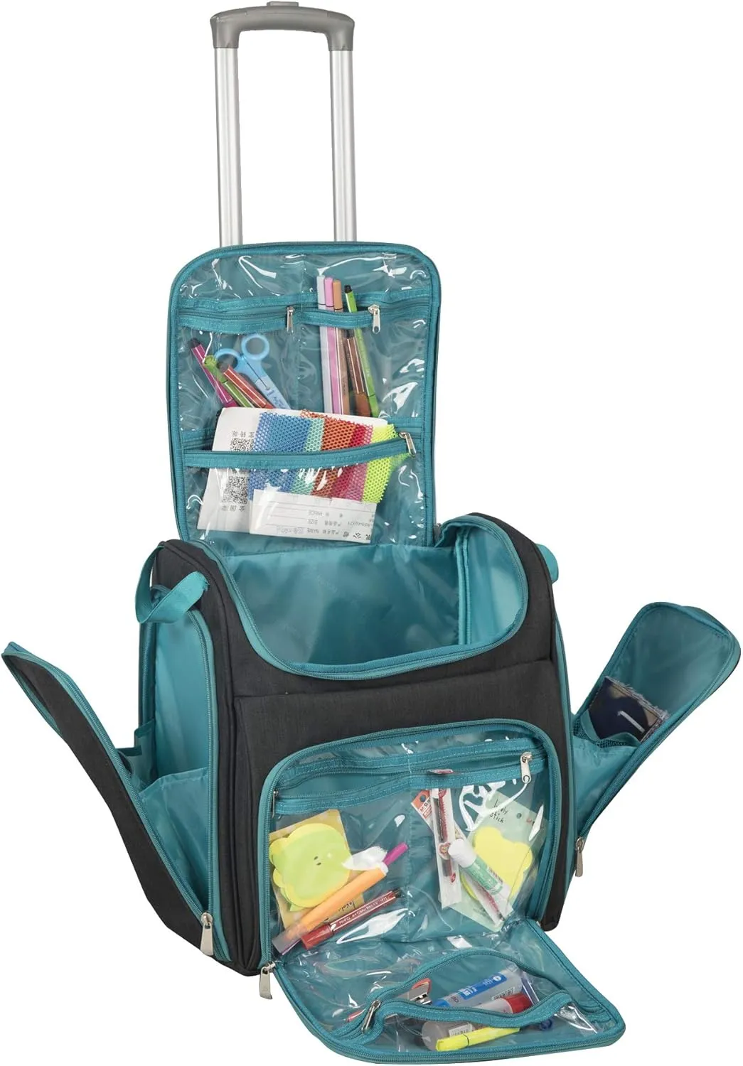 Crafter’s Tote Bag Organizer, Storage Bag for Craft Supply, and Scrapbooking Carrier w/Handle and Wheels