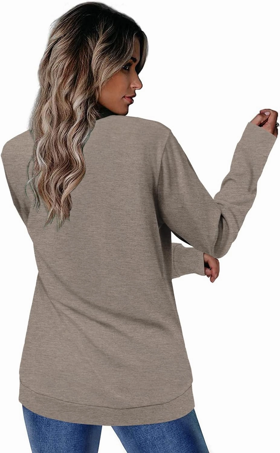 CRAZY GRID Womens Trendy Long Sleeve Shirts Casual Loose Soft Sweatshirt Fall Tops