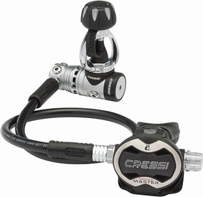 Cressi IP Adjustable Balanced Piston 1st Stage - Conical Filter - High Flow Rate - AC25m/Master Cromo: made in Italy by Cressi, quality since 1946