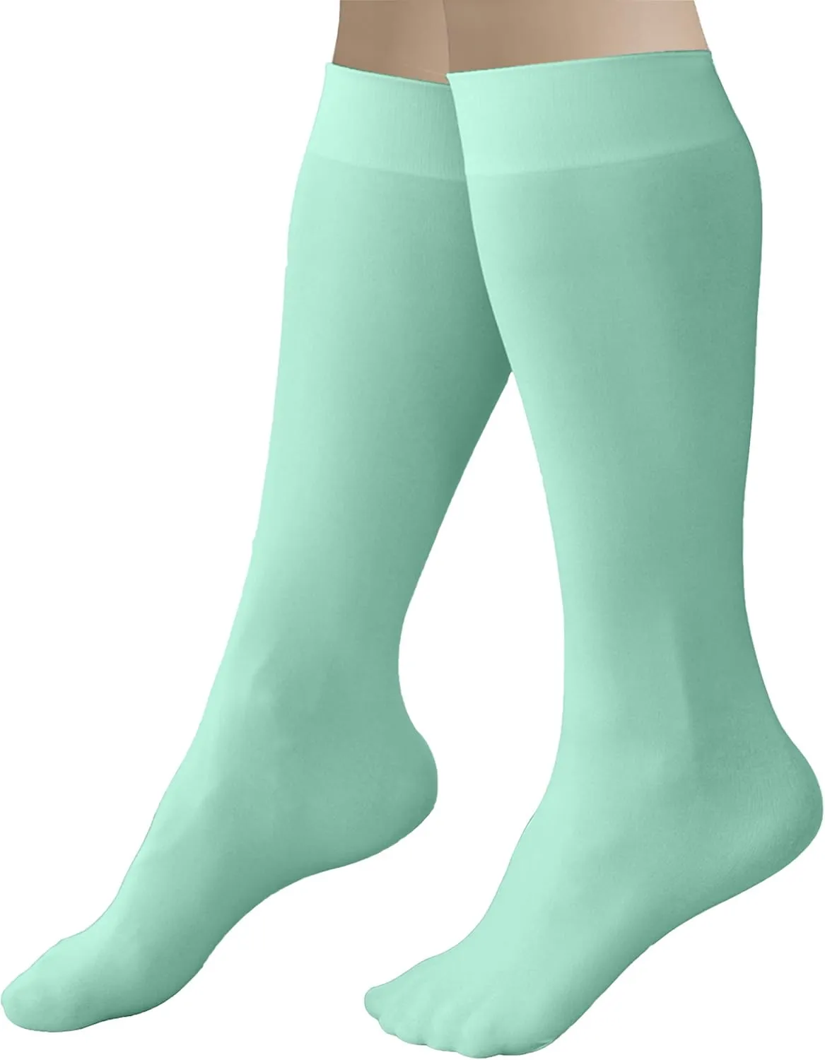CRS Cross Figure Skating Socks. 2 Pair Knee High Tights. Premium Footed Ice Skate Dance Socks in a Variety of Colors.