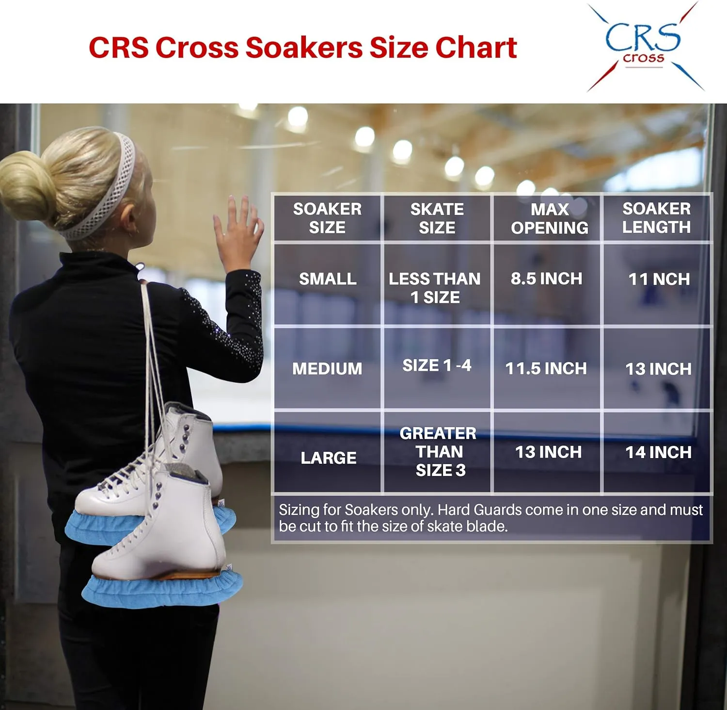 CRS Cross Skate Guards, Soakers and Towel Gift Set - Ice Skating Guards and Soft Skate Blade Covers for Figure Skating or Hockey