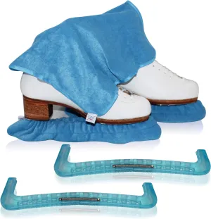 CRS Cross Skate Guards, Soakers and Towel Gift Set - Ice Skating Guards and Soft Skate Blade Covers for Figure Skating or Hockey