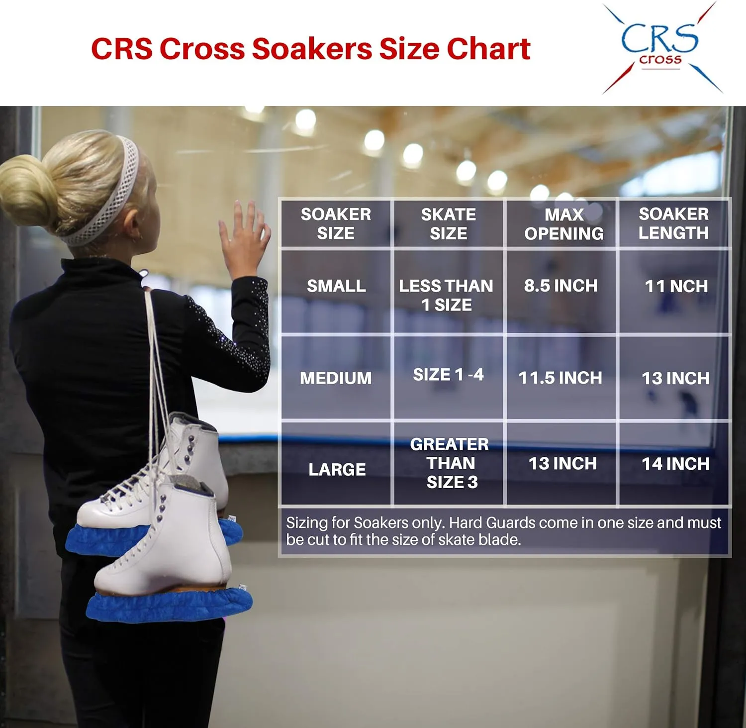 CRS Cross Skate Guards, Soakers and Towel Gift Set - Ice Skating Guards and Soft Skate Blade Covers for Figure Skating or Hockey