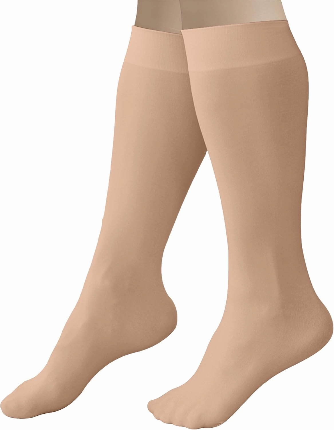 CRS Cross Figure Skating Socks. 2 Pair Knee High Tights. Premium Footed Ice Skate Dance Socks in a Variety of Colors.