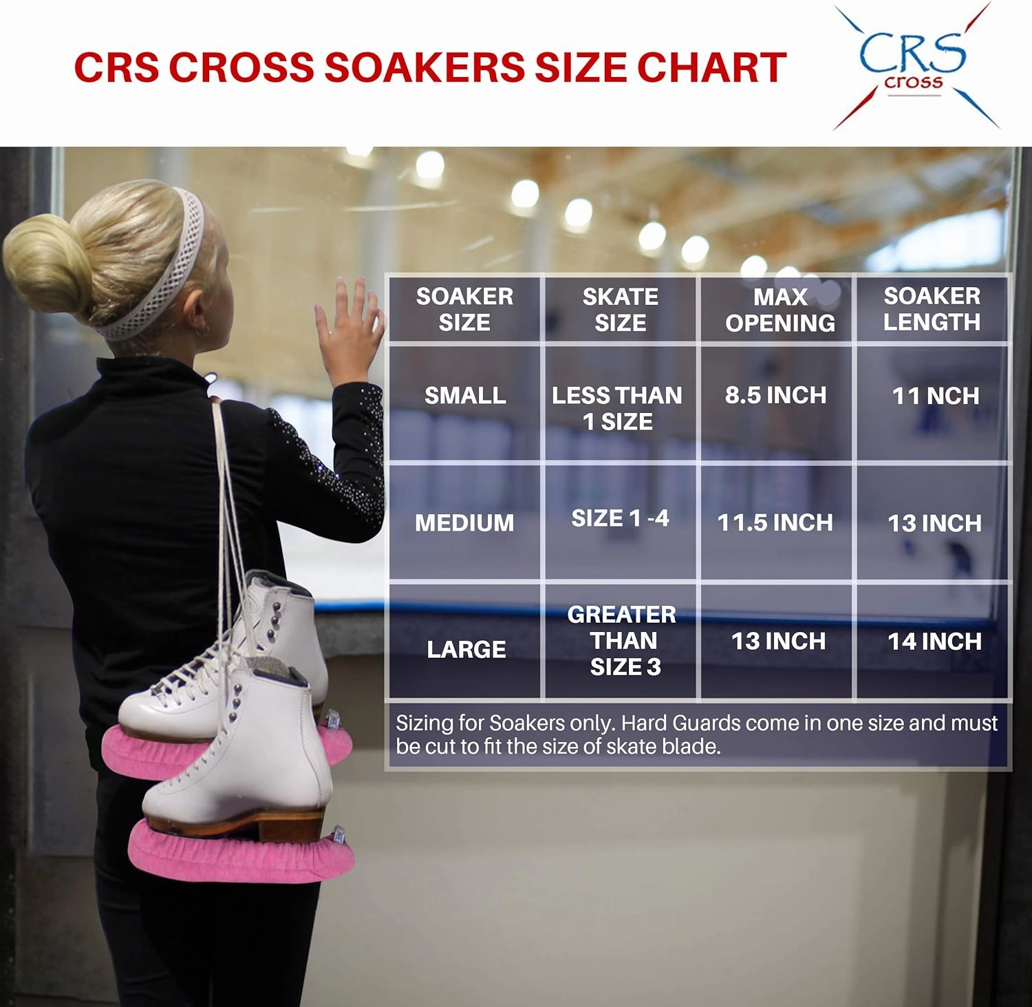 CRS Cross Skate Guards, Soakers and Towel Gift Set - Ice Skating Guards and Soft Skate Blade Covers for Figure Skating or Hockey