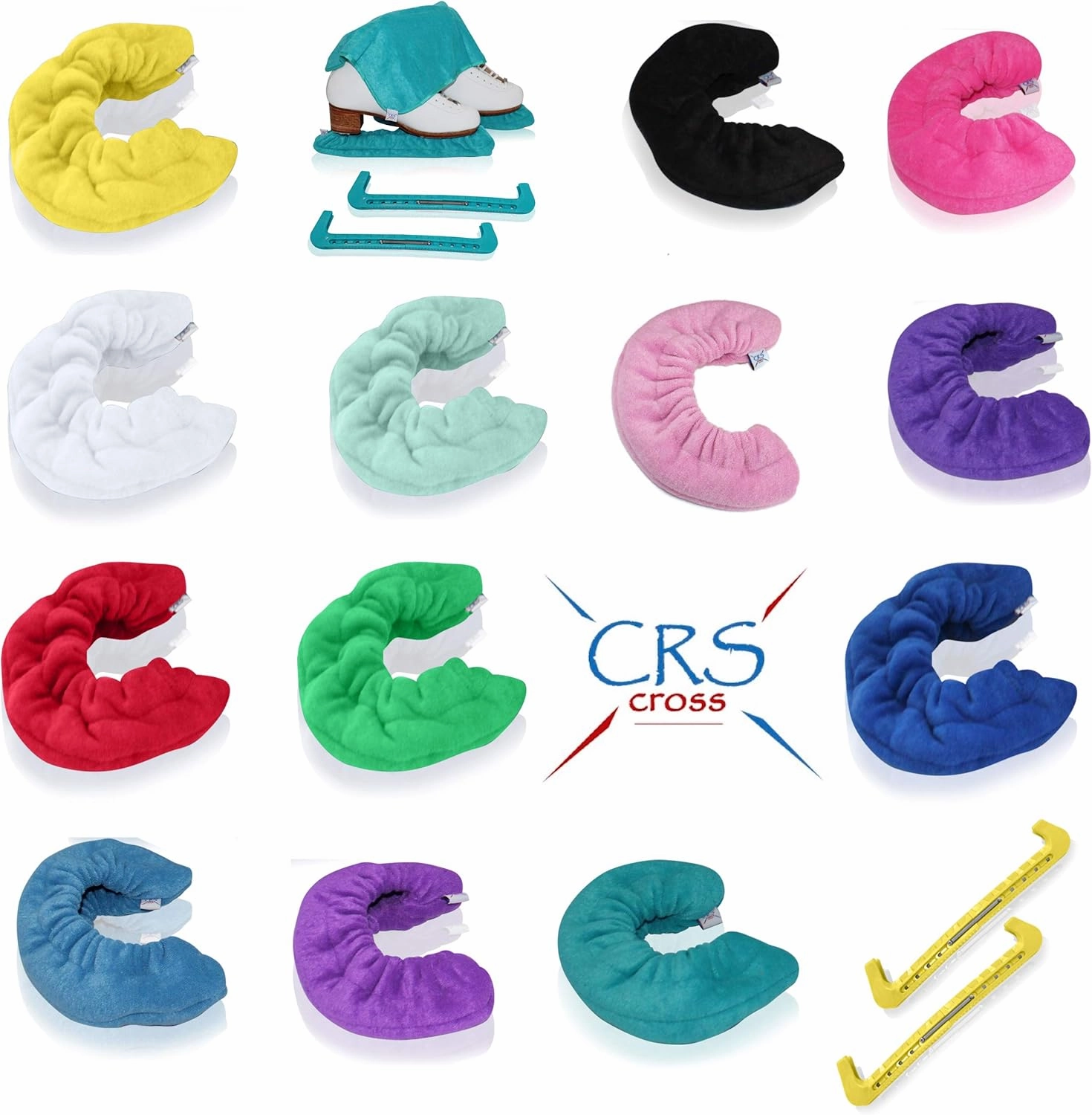 CRS Cross Skate Guards, Soakers and Towel Gift Set - Ice Skating Guards and Soft Skate Blade Covers for Figure Skating or Hockey