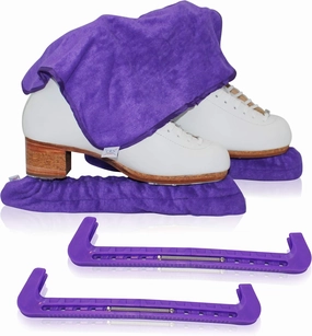 CRS Cross Skate Guards, Soakers and Towel Gift Set - Ice Skating Guards and Soft Skate Blade Covers for Figure Skating or Hockey
