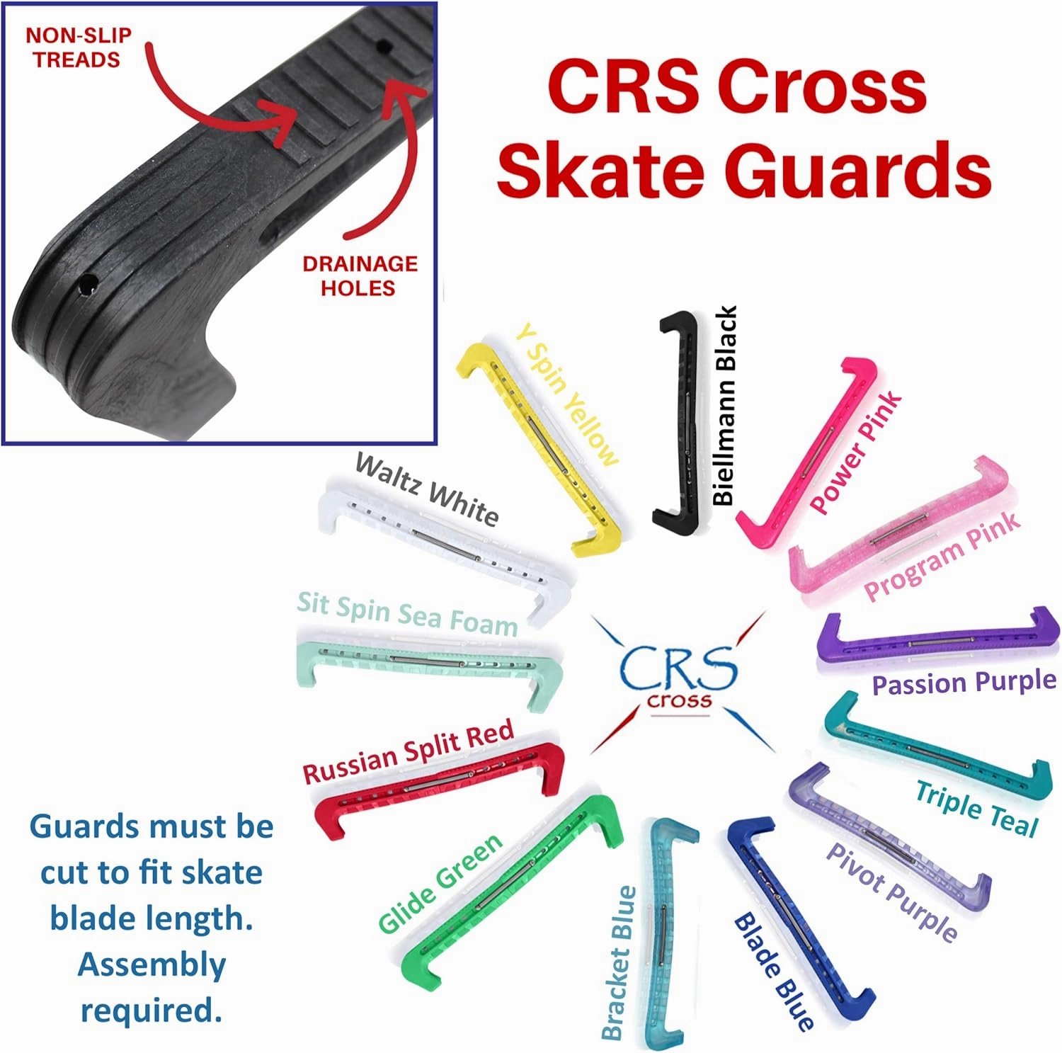 CRS Cross Skate Guards, Soakers and Towel Gift Set - Ice Skating Guards and Soft Skate Blade Covers for Figure Skating or Hockey