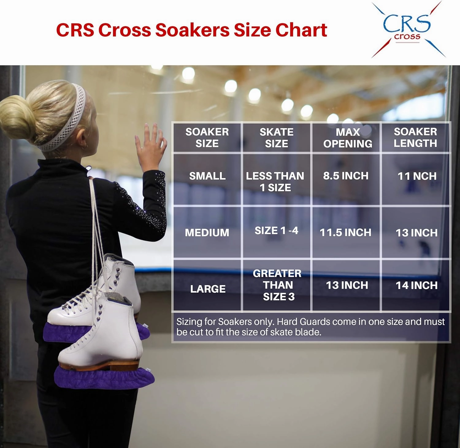 CRS Cross Skate Guards, Soakers and Towel Gift Set - Ice Skating Guards and Soft Skate Blade Covers for Figure Skating or Hockey