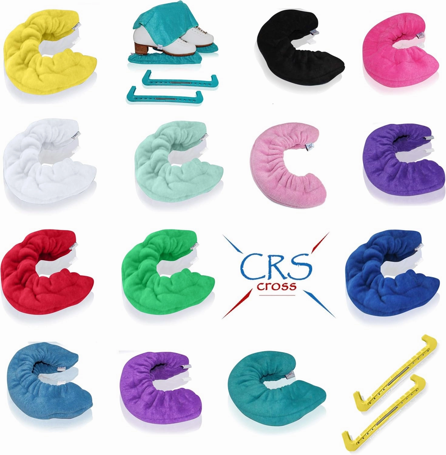 CRS Cross Skate Guards, Soakers and Towel Gift Set - Ice Skating Guards and Soft Skate Blade Covers for Figure Skating or Hockey